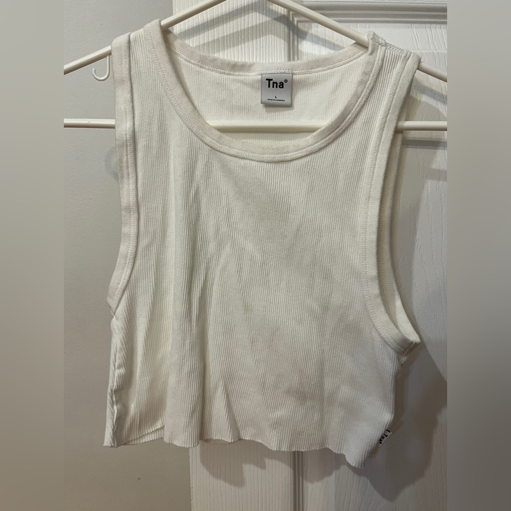 White Aritzia Tna Crop Tank Top
